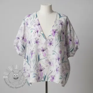 Viscosa con lino Natural Lin Laurel purple digital print