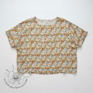 Viscosa con lino CREPE Flowers yellow digital print