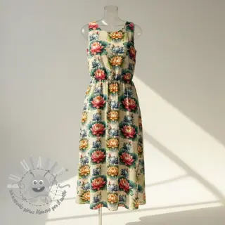 Viscosa con lino Clover design D digital print