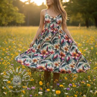 Viscosa con lino Jasmine design C digital print