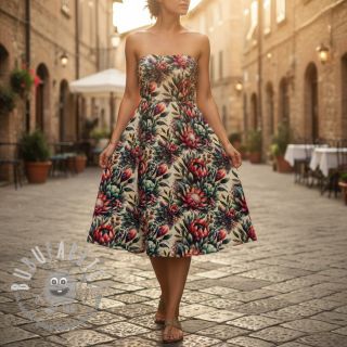 Viscosa con lino Azalea design D digital print