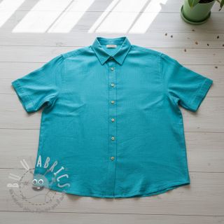 Viscosa con lino PREMIUM ocean blue