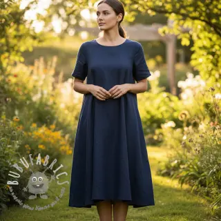 Viscosa con lino PREMIUM navy blue