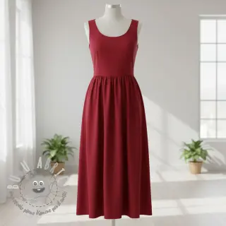 Viscosa con lino PREMIUM dark red