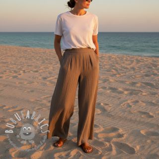 Viscosa con lino CRINCLE taupe