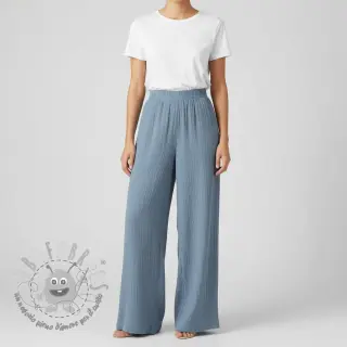 Viscosa con lino CRINCLE blue shadow