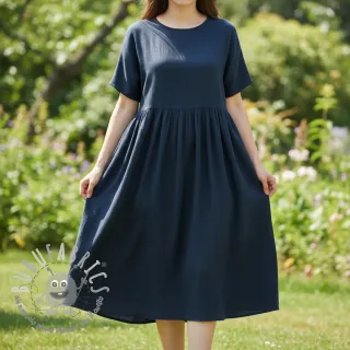 Viscosa con lino CRINCLE navy
