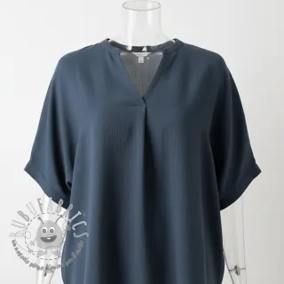 Viscosa con lino CRINCLE navy