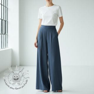 Viscosa con lino CRINCLE navy