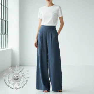 Viscosa con lino CRINCLE navy