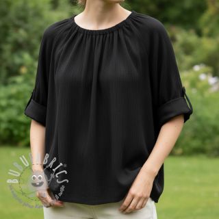 Viscosa con lino CRINCLE black