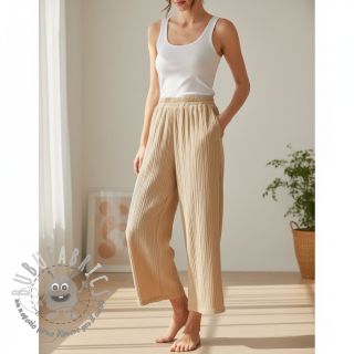 Viscosa con lino CRINCLE beige