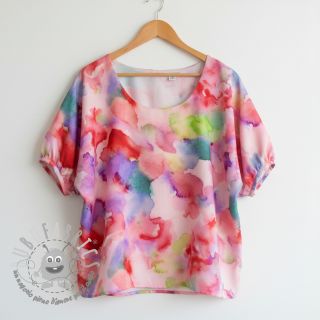 Viscosa SATIN Ambre pink digital print