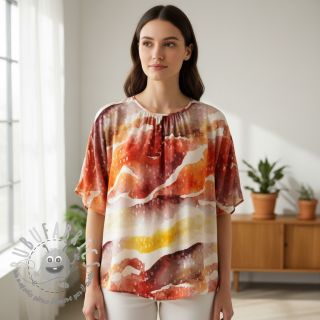 Viscosa SATIN Chloe red digital print