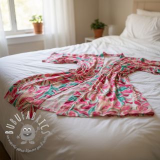 Viscosa SATIN Giselle red digital print