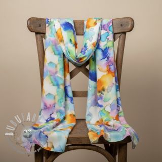 Viscosa SATIN Ambre blue digital print