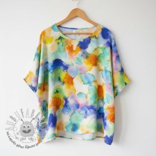 Viscosa SATIN Ambre blue digital print