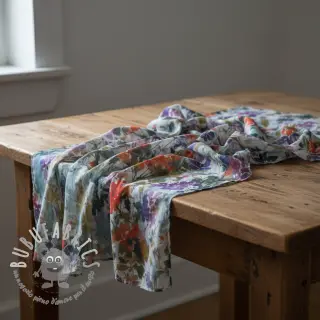 Viscosa SATIN Flowie Kin off white digital print