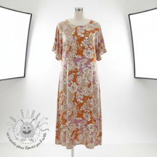 Viscosa SATIN Flowie Noe orange digital print