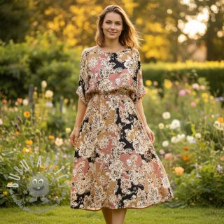 Viscosa SATIN Flowie Noe black digital print