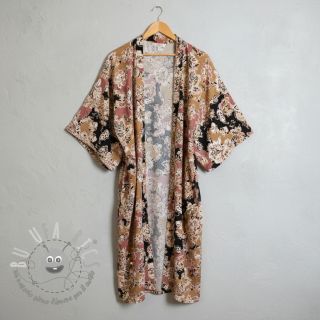 Viscosa SATIN Flowie Noe black digital print