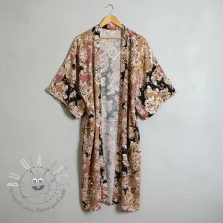 Viscosa SATIN Flowie Noe black digital print