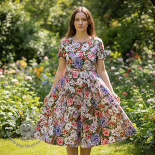 Viscosa SATIN Old fashion flowers digital print