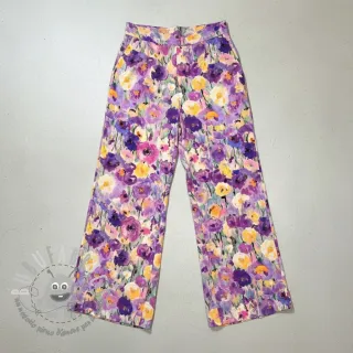Viscosa SATIN Lavender flowers digital print