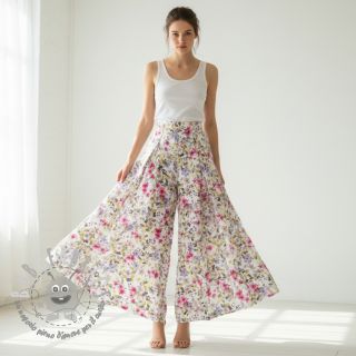 Viscosa RADIANCE Flower Uma white digital print