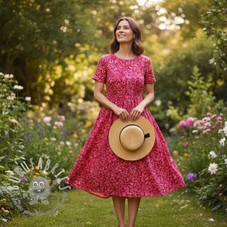 Viscosa RADIANCE Moana dark red digital print