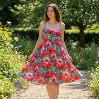 Viscosa RADIANCE Poppies digital print