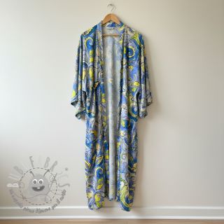 Viscosa RADIANCE Abstract paisley blue digital print