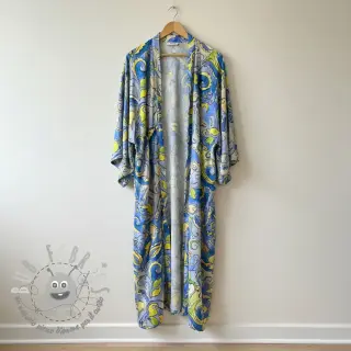 Viscosa RADIANCE Abstract paisley blue digital print