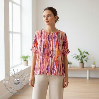 Viscosa RADIANCE Abstract stripes pink digital print