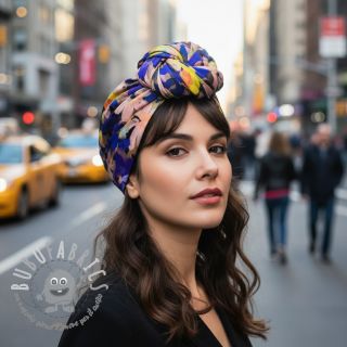 Viscosa RADIANCE Cornelia flowers purple digital print