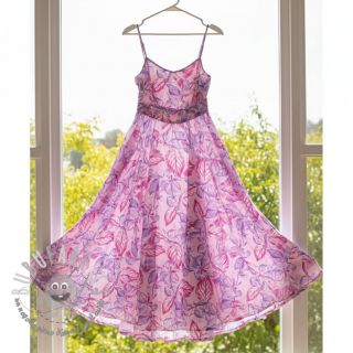 Viscosa RADIANCE Anabella leaves pink digital print