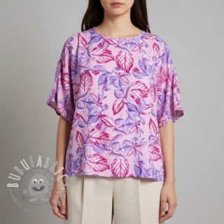 Viscosa RADIANCE Anabella leaves pink digital print
