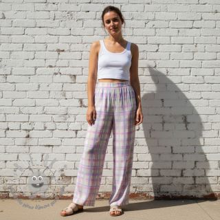 Viscosa RADIANCE Check purple digital print