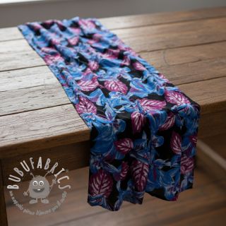 Viscosa RADIANCE Anabella leaves black digital print