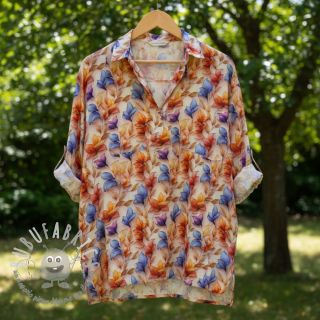 Viscosa RAYON POPLIN Leafs design D digital print