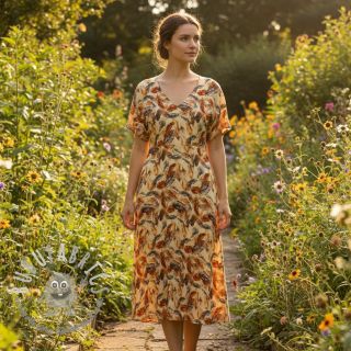 Viscosa RAYON POPLIN Feathers design C digital print