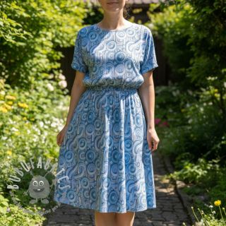 Jersey VISCOSE Unity blue digital print