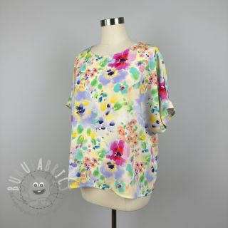 Viscosa STRETCH Watercolour flowers design B digital print