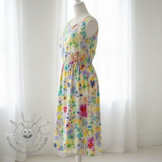 Viscosa STRETCH Watercolour flowers design B digital print