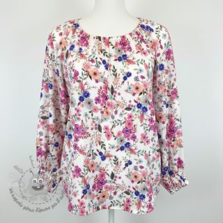 Viscosa LUREX Tossed flowers white digital print