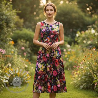 Viscosa LUREX Abstract navy digital print