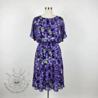 Viscosa LUREX Dark night flowers digital print
