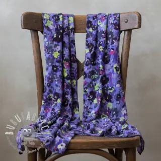 Viscosa LUREX Dark night flowers digital print