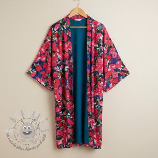 Viscosa LUREX Pink flowers digital print