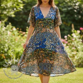 Viscosa Dimulti dark blue digital print